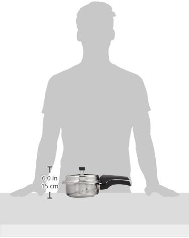 Prestige Deluxe Alpha Stainless Steel Pressure Cooker, 2 Liters/2.11 Quarts