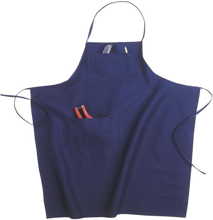 Custom Leathercraft Unisex Adult Bib,waist Bs60 3 Pocket Canvas Work Apron, Blue, Medium