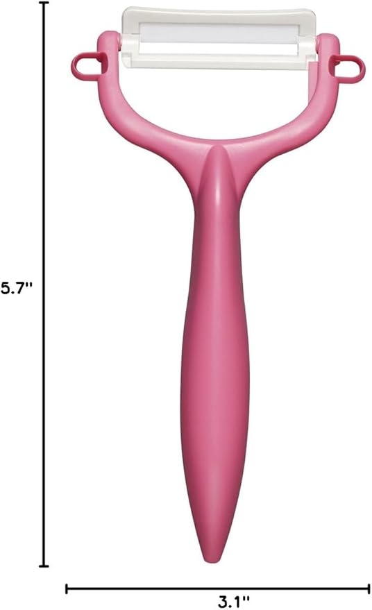 Kyocera CP-99 PK Ceramic Peeler, Rust Free, Easy to Clean, Pink, T-shaped Type, Light and Sharp to Use, Keeps Sharp, Does Not Accidentally Disinfect, Bleaching, Made in Japan