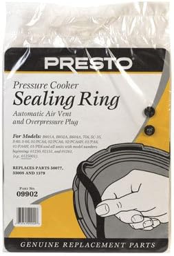 Presto 075741099026 Cooker Sealing Ring with Air Vent & Over Pressure Plug 6 Qt. 1-Pa, No Size, No Color