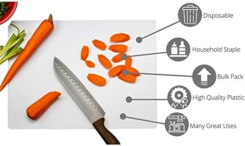 Crown Display 50 Count Premium Quality Disposable Cutting Boards ~10 Inch X 13.5 Inch Disposable Sheets For Kitchen And Commercial Use ~ Patent Pending ~ Recyclable Disposable Cutting Board Sheets