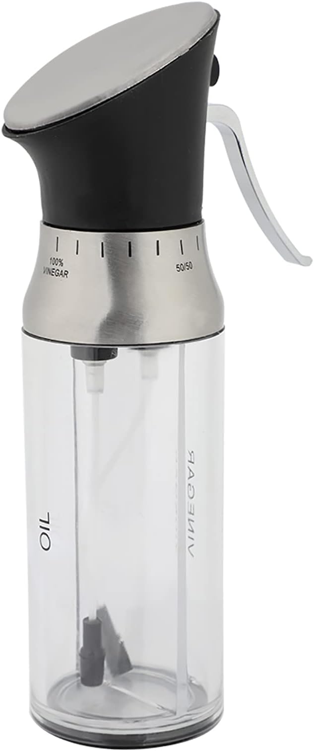 GLOGLOW Oil Spray Bottle, 100ml Capacity Pot Dispenser Controllable Kitchen Supplies Dual Nozzle Design Transparent Oil and Vinegar Spray Bottle for Cooking oil Soy Sauce Vinegar