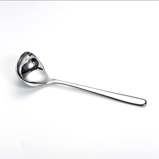 IMEEA 8-Inch Stainless Steel Sauce Ladle with Long Handle, Small Serving Ladle for Gravy, Dressing & Toppings, Set of 2