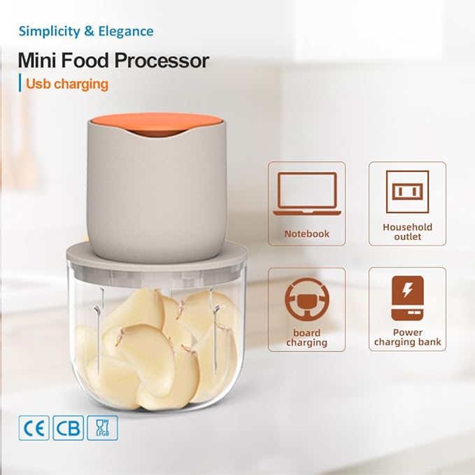 600ML Electric Food Chopper For Meat,Onions,vegetables,Garlic,Complementary Food, Meat Chopper Blender,Wireless Electric Food Processor