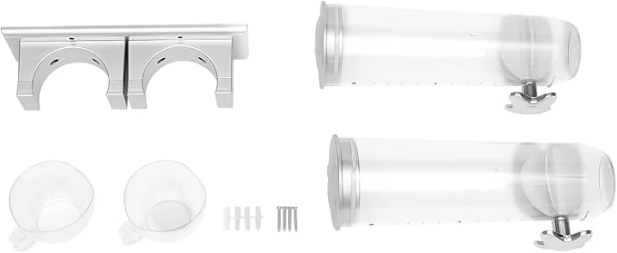 2 Pack Cereal Dispensers,Wall Mounted Dry Food Dispenser,Large Capacity Candy Dispenser,Grain Storage Dispenser,Rice Dispenser w/Cup for Kitchen Storage Oatmeal Snack Coffee Beans Nuts 3L (Silver)