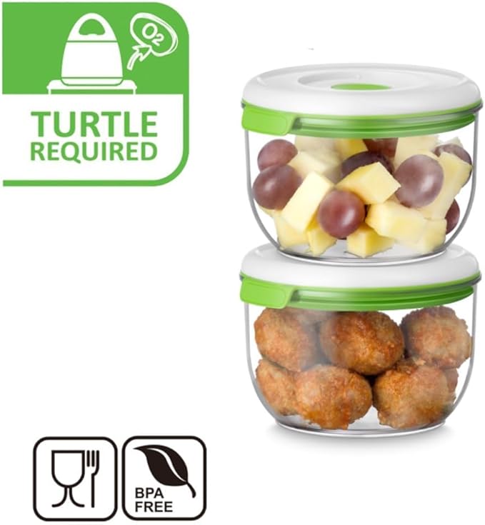 FOSA Vacuum Seal Food Storage System Reusable Medium Containers, 2 pack, 28oz size (Vacuum Pump not Included)
