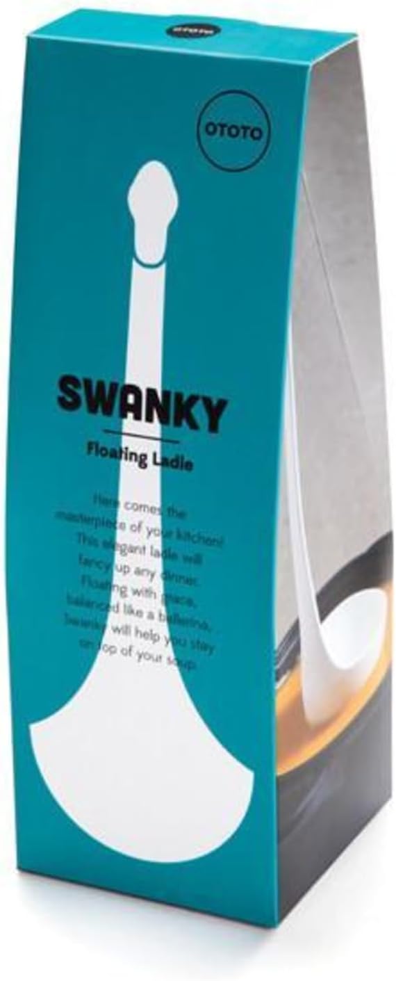 OTOTO Swanky Swan Soup Ladle - Heat Resistant Soup Ladles - Cute Kitchen Accessories, Unique Kitchen Gifts, Fun Cooking Gadgets, Cute gifts (Black)