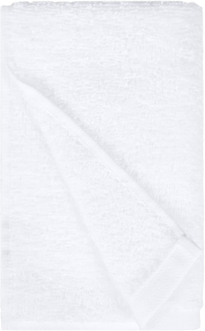 Amazon Basics Soft and Thick Cotton Hand Towels for Bath, Kitchen, Gym, 16 x 26 in, White, 12-Pack