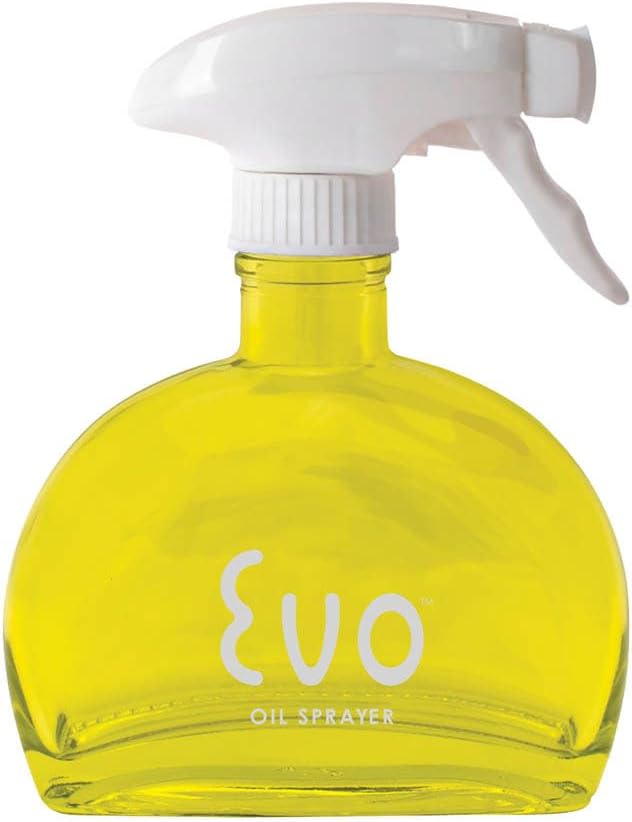 Evo Glass Oil Sprayer, Non-Aerosol For Olive Oil, Cooking Oils And Vinegars, Yellow, 6-Ounce Capacity, For Grilling, Roasting, Air Frying, Baking And Salad Prep