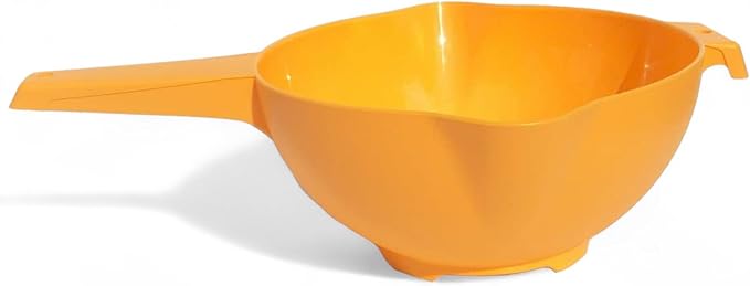 Tupperware 2 Quart Colander Strainer with Handle in Orange