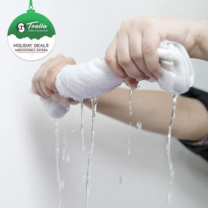 100% Cotton Washcloths 60 Pack|400 GSM|Soft Face & Body Washcloths|Highly Absorbent|12 x 12 Inches|White