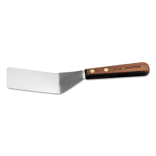 Dexter-Russell 16090 S242½PCP Traditional™ Pancake Turner, 4" x 2-1/2" Solid Stainless Steel Offset Blade with Ergonomic Rosewood Handle, USA-Made Professional, Perfect Cutlery Packaging