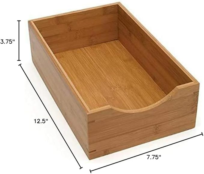YBM HOME Pack of 12 Bamboo Drawer Organizer Storage Box for Spices and Kitchen Items, Lingerie, Small Tools, and Gadgets, 330