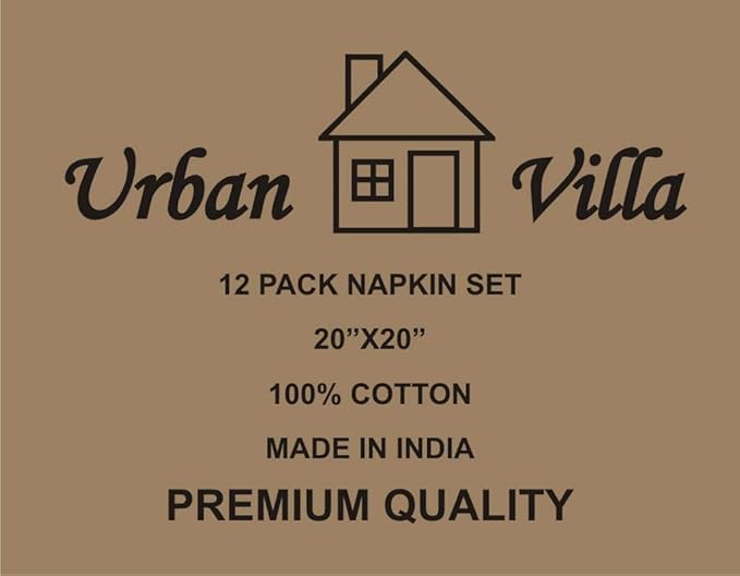 Urban Villa Christmas Dinner Napkins Horizontal Stripes Cloth Napkins Set of 12 Garnet/Red Color Dinner Napkins 20x20 Inches 100% Cotton Over Sized Cloth Napkins with Mitered Corners DinnerNapkins