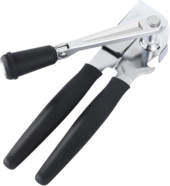 Manual Can Opener,Easy-Grip Hand Crank Can Opener for Seniors & Arthritis - Ergonomic Manual Opener, Heavy Duty for Large Cans, Safe & Comfortable Use at Home or Restaurant