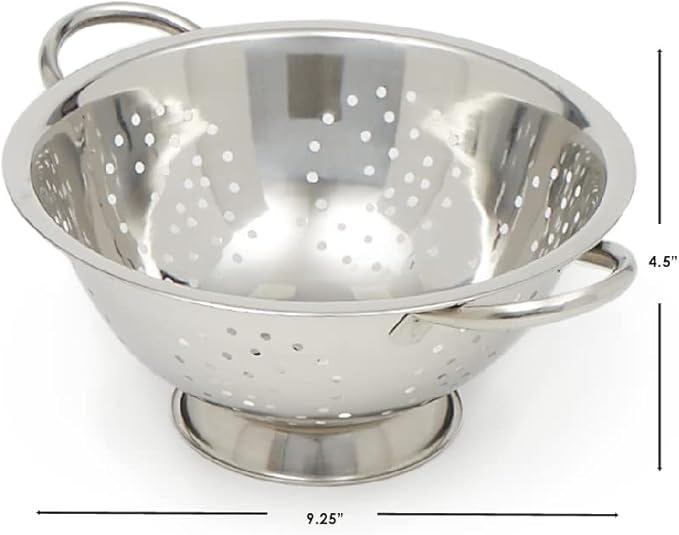 Home Basics Deep Colander Stainless Steel 3 Quart#44;