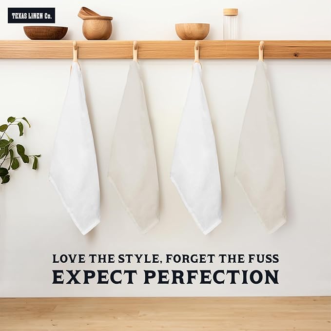 TEXAS LINEN CO. 100% Cotton Dish Cloths - Flour Sack Kitchen Towels - Cotton Blank Towel - Thick Absorbent Quick Dry, Machine Washable - Cleaning & Drying - 28"x28" - Pack of 12 (White)