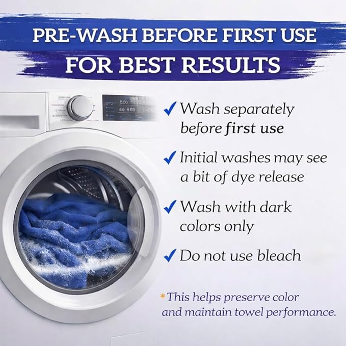 GREEN LIFESTYLE Shop Towels 12" x 14" 100 Pack - Blue Cotton Shop Towels, Cleaning Rags Bulk, Reusable Shop Rags, Absorbent Terry Cloth Cleaning Towels for Garage, Industrial and Housekeeping Use