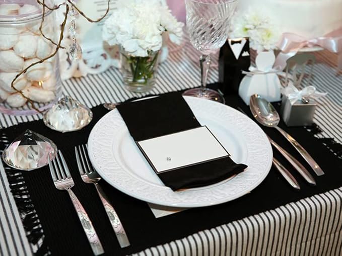 Black Cloth Napkins Set of 12,100% Cotton Napkins,18 x18 inch,Formal Dinner Napkins for Hallooween,Washable,Soft,Thick(Formal Black)