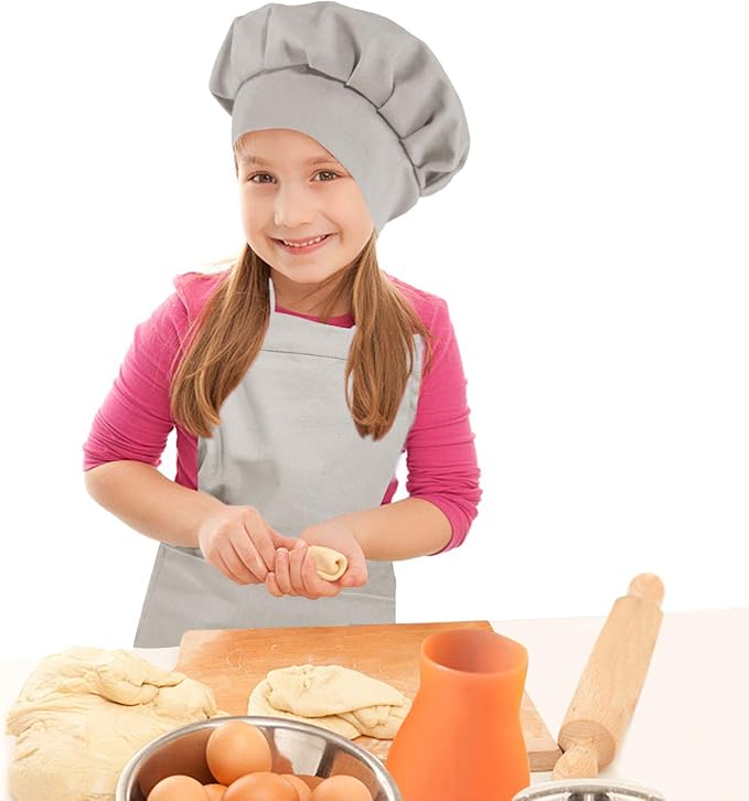 Adjustable Apron and Chef Hat Set for Cooking and Baking