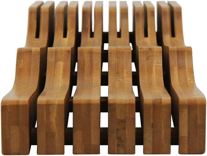 Oceanstar In-Drawer Bamboo Knife Organizer