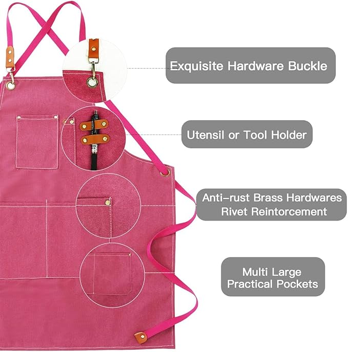 Kids Aprons AdjustableTool Waterproof For Cooking Painting Gardener Canvas Apron For 6-12 Girls And Boys