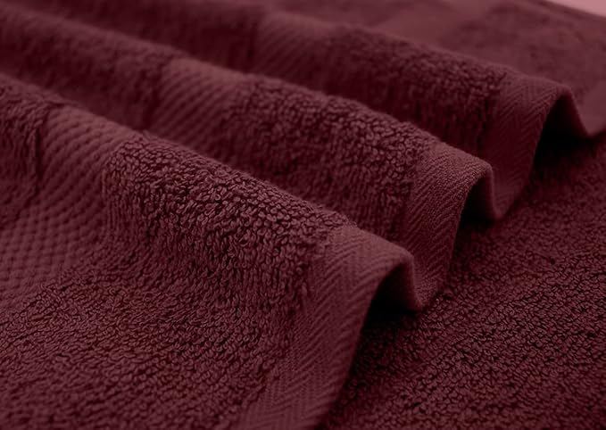 DAN RIVER Bath Towels Set of 4, 27 x 54 Inches, 100% Cotton, Larger & Lighter Weight, Quicker to Dry, Super Soft and Absorbent, Ideal Soft Bath Towels for Daily Use, Pomegrante