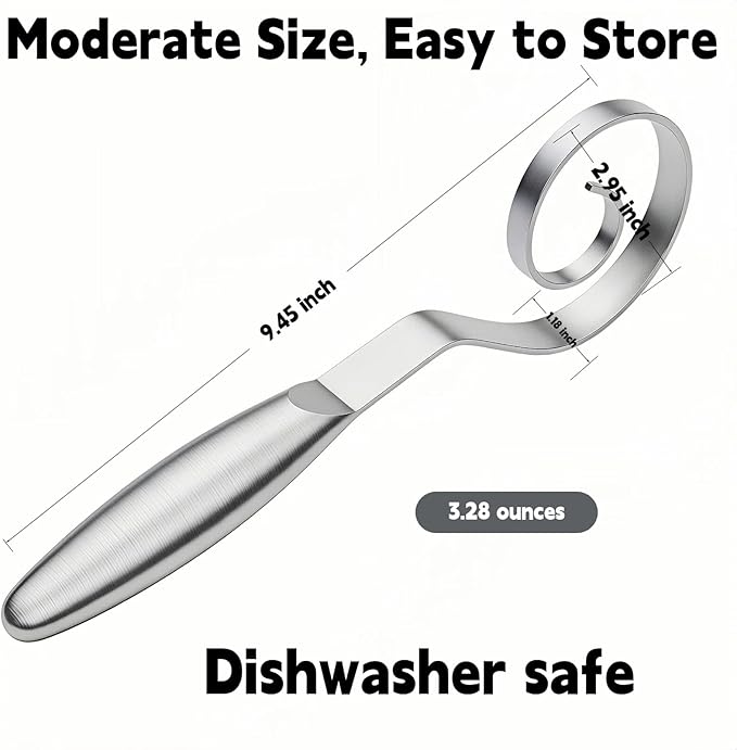 Maxjoy Danish Dough Whisk Stainless Steel Hook for Bread Sourdough Mixing
