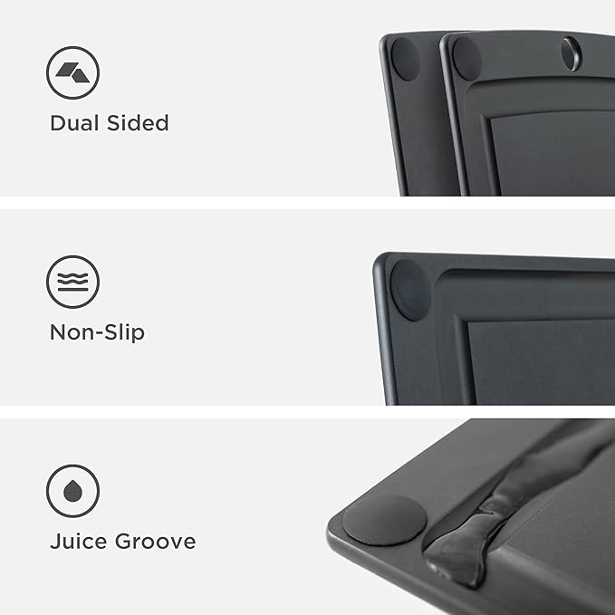 Epicurean All-In-One Cutting Board with Non-Slip Feet and Juice Groove, 10" × 7", Slate/Black