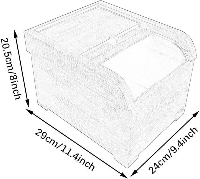 Wooden Rice Storage Container with Sliding Lid, Wood Food Container for Cereal, Grains, Flour, Light Brown