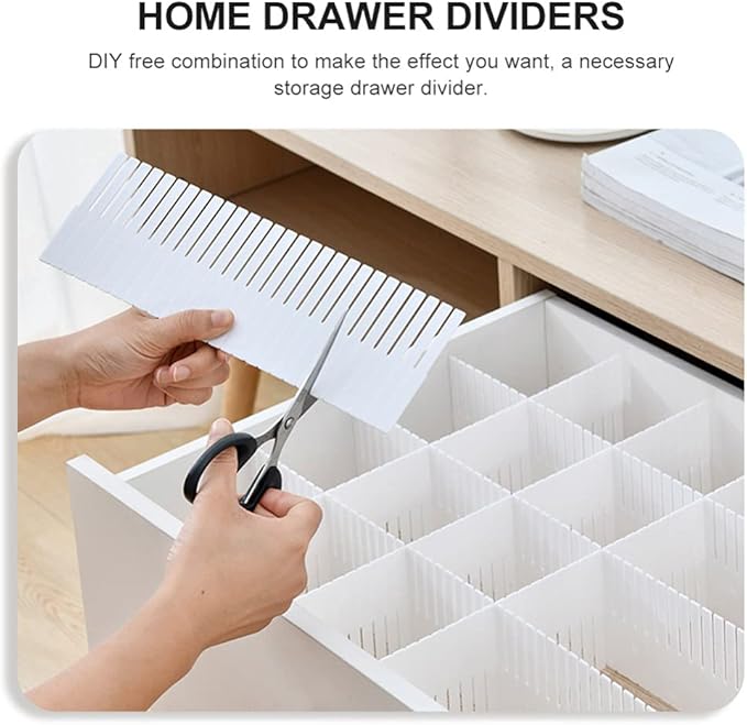 Cabilock 10pcs Multipurpose Drawer Dividers Organizers for Home Closet Kitchen and Bedroom Space-saving Partition Boards for Socks Underwear and Accessories