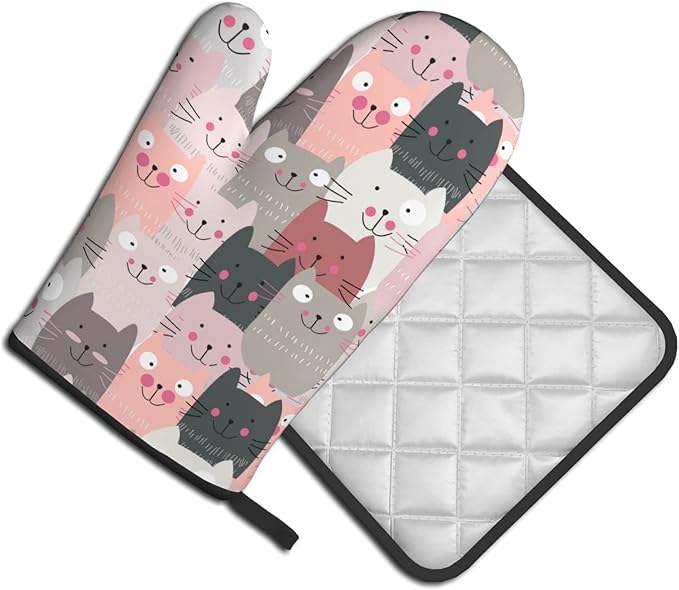 Coffee Bean Coffee Gnomes Oven Mitts and Pot Holders Heat Resistant Oven Mitts Safe for Baking Cooking BBQ