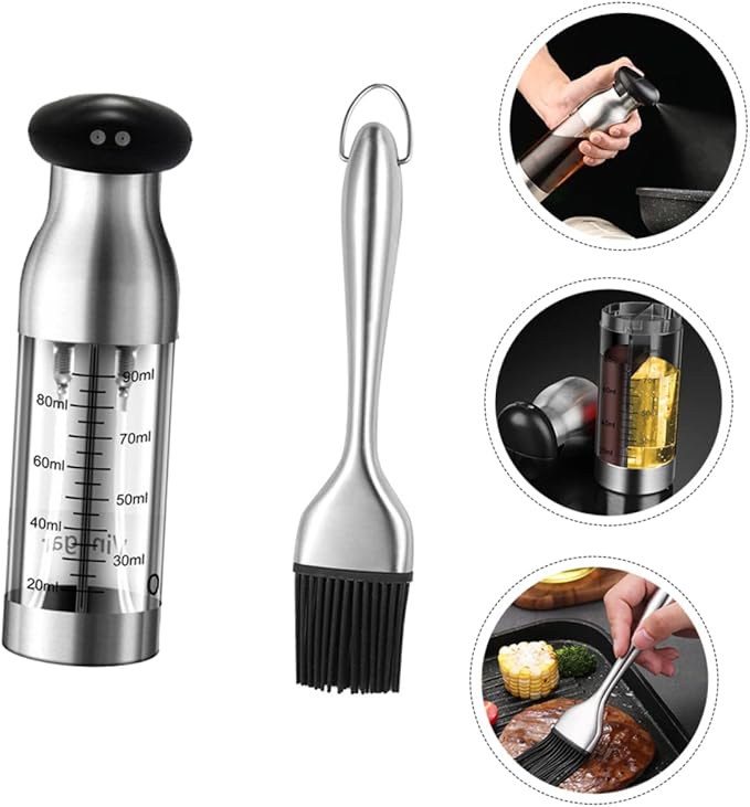 PRETYZOOM Oil Vinegar Sprayer Kitchen Oil Bottle Easy Pressure Dispenser for Cooking Bbq Baking