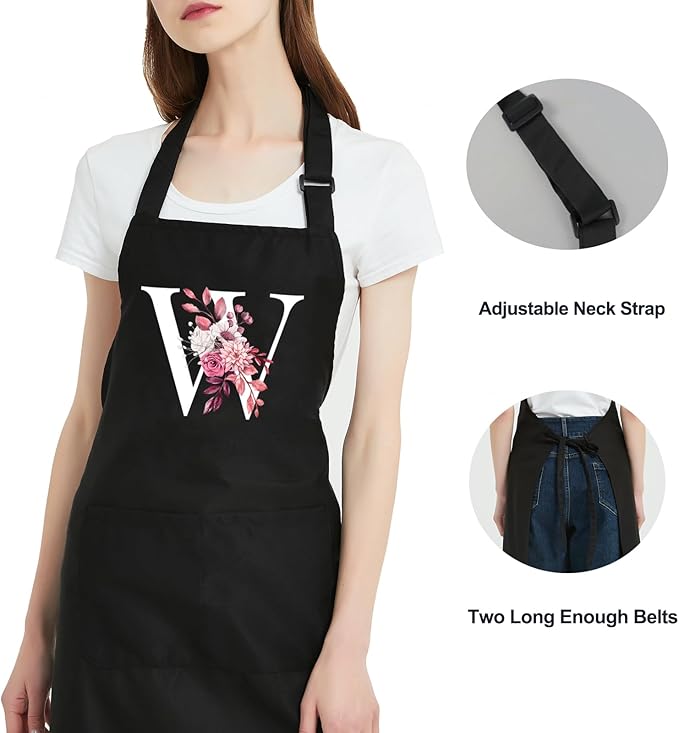 Personalized Aprons for Women with Pockets, Cute Aprons for Women Chef Baking, Cooking Gifts for Mom Birthday