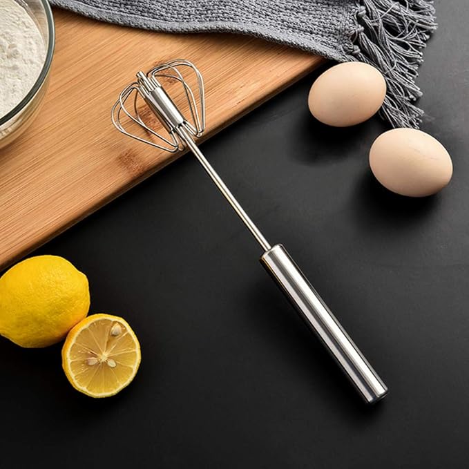 Stainless Steel Eggbeater,egg scrambler,hand mixer, Rotating Semi-Automatic Eggbeater, Allows you to stir Easily Without Feeling Tired, Used for Making Cream of Egg Beater