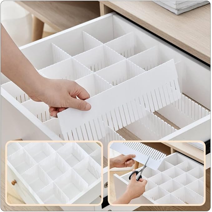 Cabilock 10pcs Multipurpose Drawer Divider Partition Boards for Organizing Socks Underwear and Accessories Home and Storage