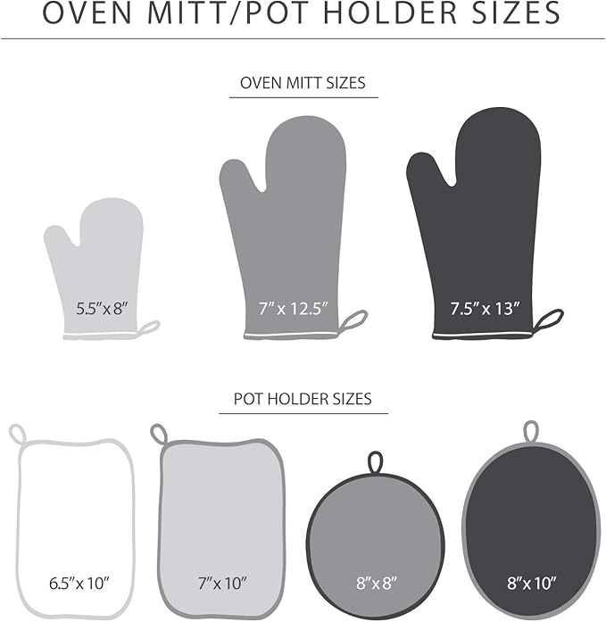 KitchenAid Asteroid Pot Holder 2-Pack Set, Black, 6.5"x10"