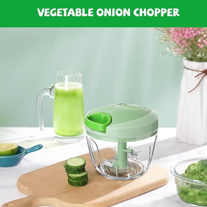 Manual Food Chopper: FILTA Hand Pull String Vegetable Chopper for Onion, Garlic, Pepper, Nuts, Tomato, etc.,3Cup.