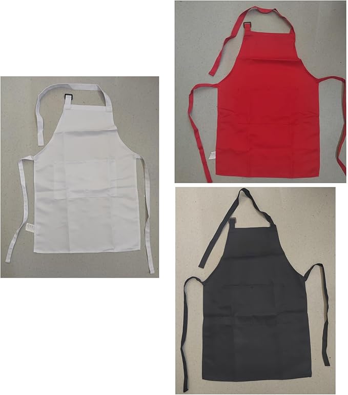 3 Pack Kids Apron for Cooking Adjustable Kids Chef Kitchen Funny Aprons with Pockets for Boys Girls Painting Baking