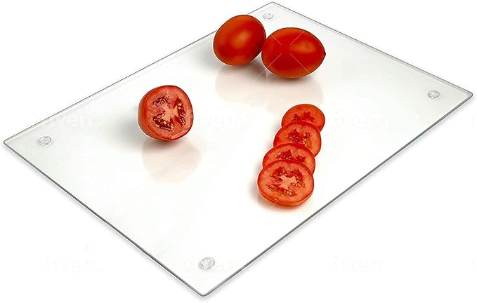Tempered Glass Cutting Board Long Lasting Clear Glass Scratch, Heat, Shatter Resistant, Dishwasher Safe. 14 x 16 Inch