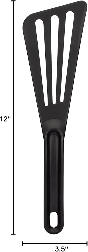 Matfer Bourgeat Exoglass® High Temperature Slotted Pelton Spatula/Turner, Black