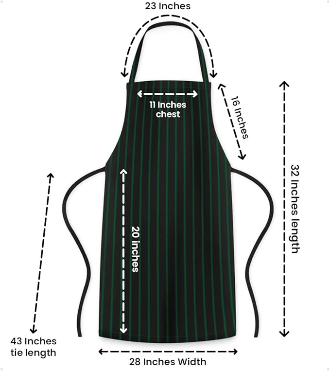Avalon Kitchen Aprons for Men - 100% Polyester Chef Apron Women with Extra Long Ties - Cooking Aprons for Women & Mens Apron