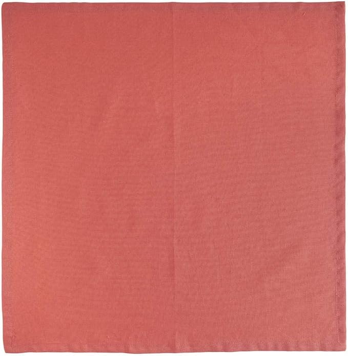 FINGERCRAFT Cloth Napkins Dinner Washable Set of 4 in Cotton Linen Fabric Premium Quality, Mitered Corners for Reusable Every Day Use Pre Shrunk and Good Absorbency Christmas (Pack of 4, Bubblegum)