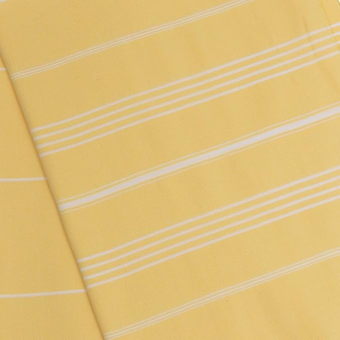 Bersuse Towels Anatolia XL Beach Blanket Throw Blanket Turkish Towel 100% Cotton Extra-Large Quick-Dry Lightweight Premium Peshtemal Towel - 61x82 Inches, Yellow (Set of 6)