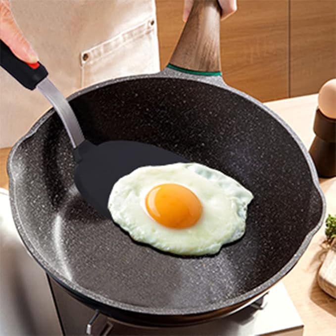 Silicone Fish Spatula Turner Half-Round Dense Spatulas Omelette Pancake Spatulas for Nonstick Cookware Egg 600°F Heat-Resistant