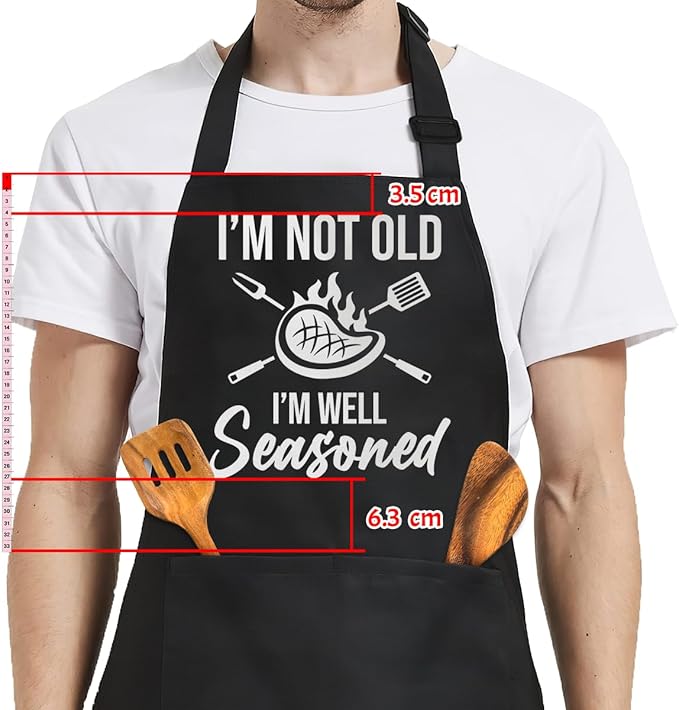 SANDJEST Funny Apron for Dad - Birthday Father’s Day Cooking Grilling Gifts for Mens