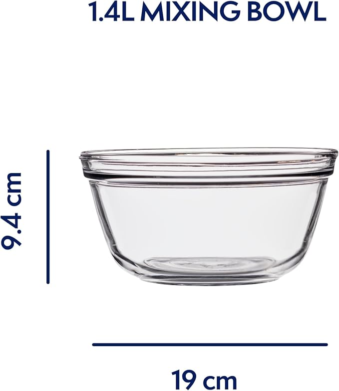 Anchor Hocking Glass Mixing Bowl, 1.5-Quart, Clear