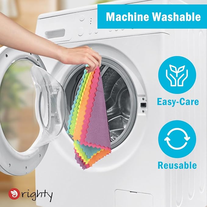 Orighty Microfiber Cleaning Cloth, 6 Pack Highly Absorbent Cleaning Rags, Household Cleaning Supplies, Reusable Lint Free Cloths Microfiber Rag for House, Kitchen, Car Care, 12x11 inch, Multicolor