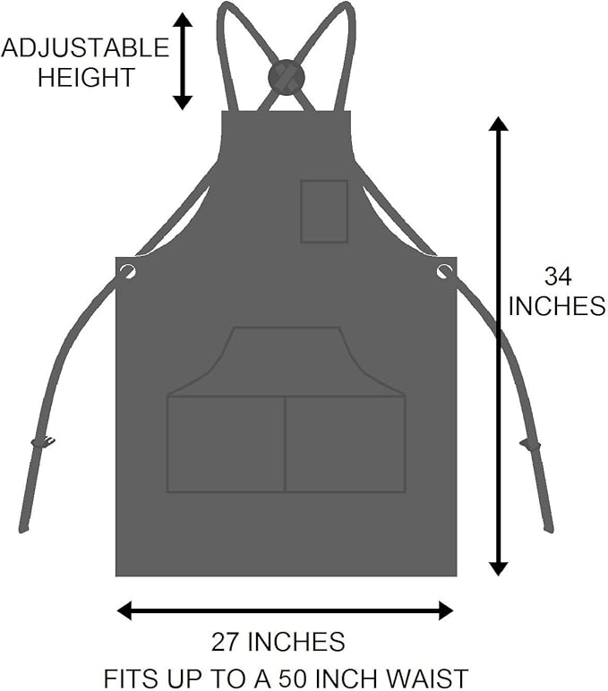 Hudson Durable Goods - Professional Grade Chef Apron for Kitchen, BBQ & Grill