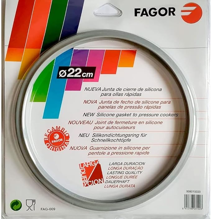 Anakel Home Fagor Pressure Cooker Rubber Replacement M18804554 Compatible with Fagor Pressure Cooker with Interior Diameter of 8.66in | Silicone, Ø8.66in, Gray